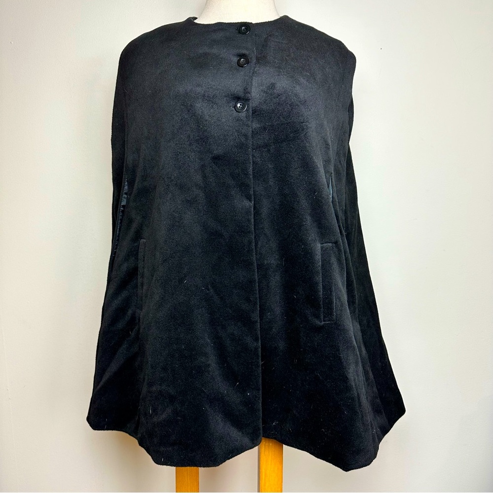 Brushed Black Cape with Pockets